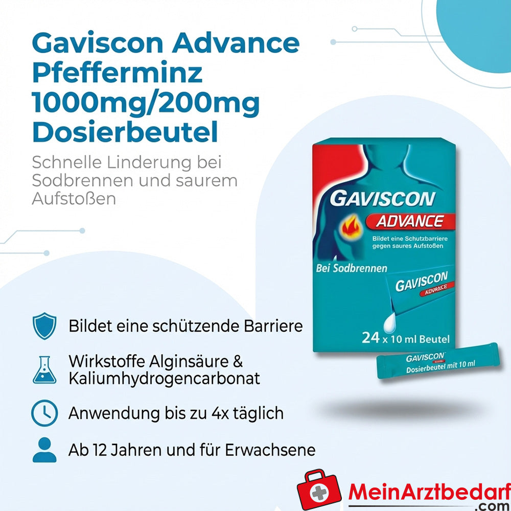 Gaviscon Advance Pfefferminz 1000 mg/200 mg Dosierbeutel