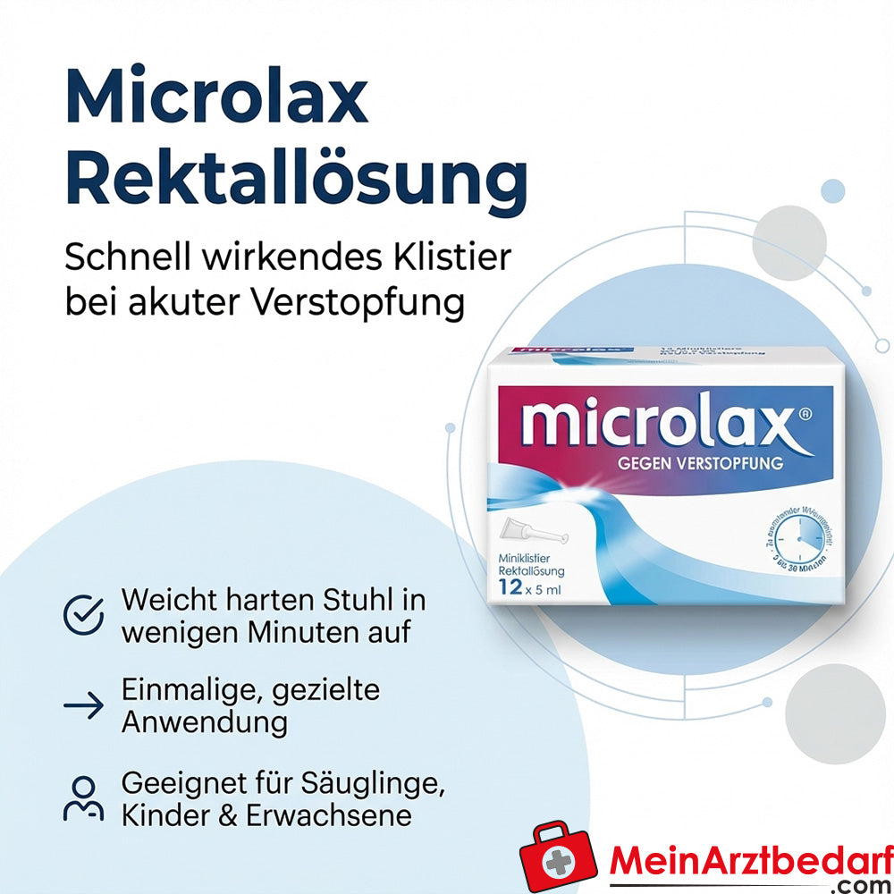 Jednorazowy roztwór doodbytniczy Microlax do lewatywy dla niemowląt, dzieci i dorosłych