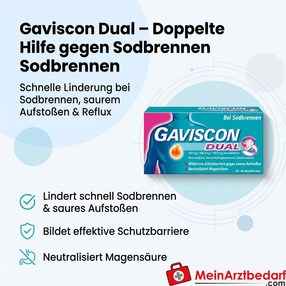 Gaviscon Dual 250 mg/106,5 mg/187,5 mg Kautabletten