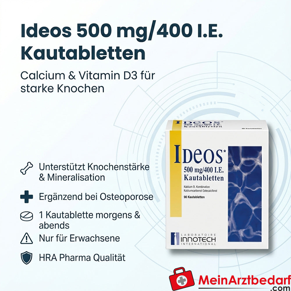 Ideos Calcio 500 mg / Vitamina D3 400 U.I. Compresse masticabili