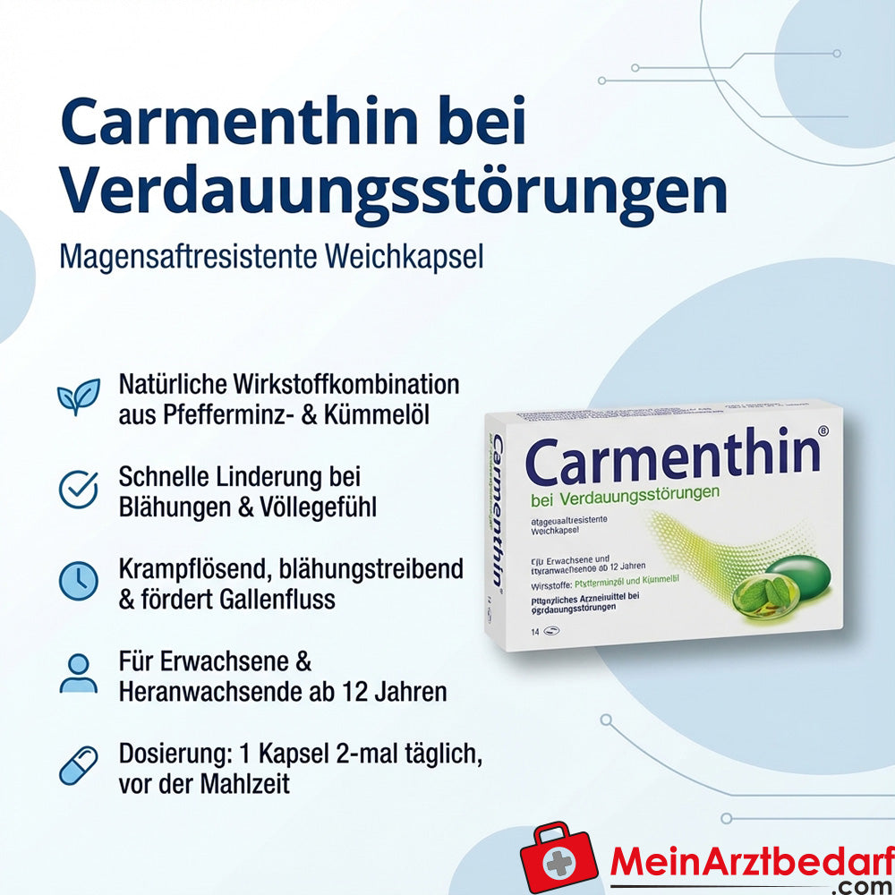 Kapsułki Carmenthine (mięta pieprzowa, kminek) na niestrawność