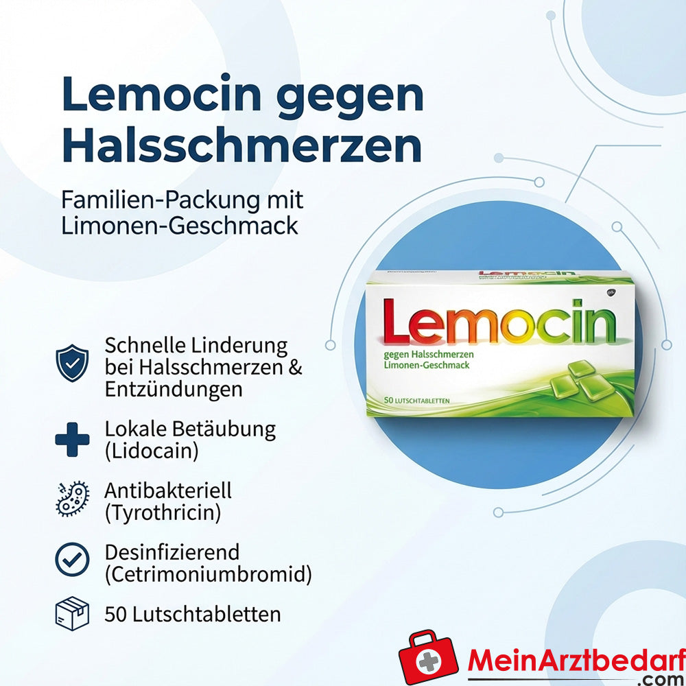 Lemocin Lutschtabletten Lidocain/Tyrothricin/Cetrimoniumbromid Packung