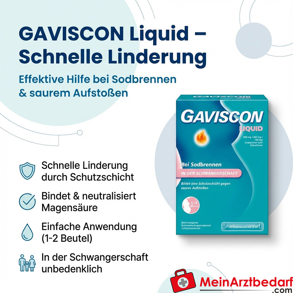 Gaviscon Liquid 500 mg/267 mg/160 mg 10 ml Beutel