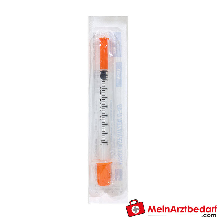 Teqler insulin syringes U-40 with cannula, 100 pcs.