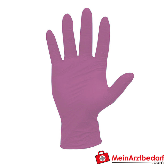 Guantes de nitrilo Teqler, sin polvo Rosa