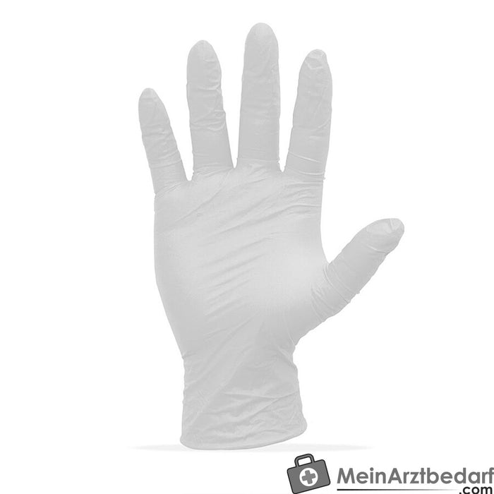 Rękawice nitrylowe Teqler, bezpudrowe, białe