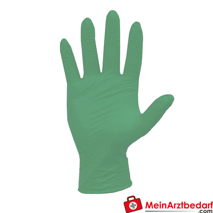 Rękawice nitrylowe Teqler, bezpudrowe, zielone