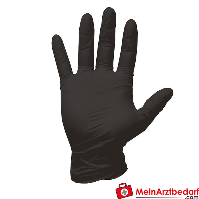 Guantes de nitrilo Teqler, negros sin polvo