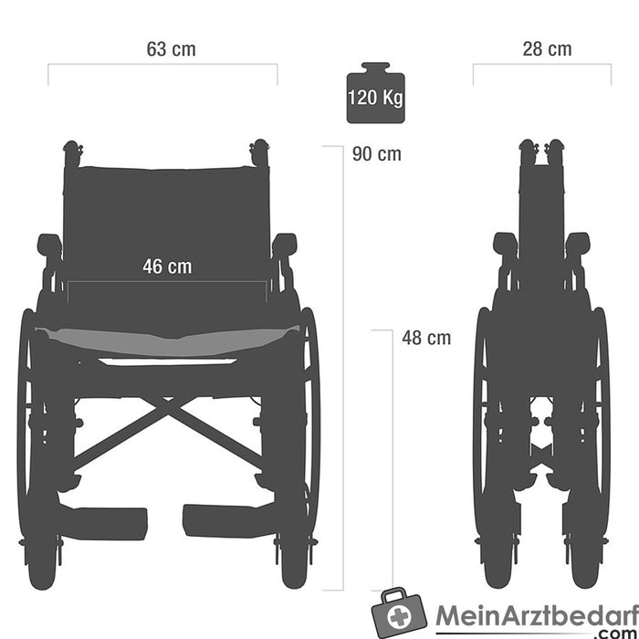 Cadeira de rodas de alumínio Teqler