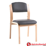 Krzesło do poczekalni Teqler bez podłokietników, imitacja skóry, drewniana rama, tapicerowane, 82×48×43 cm