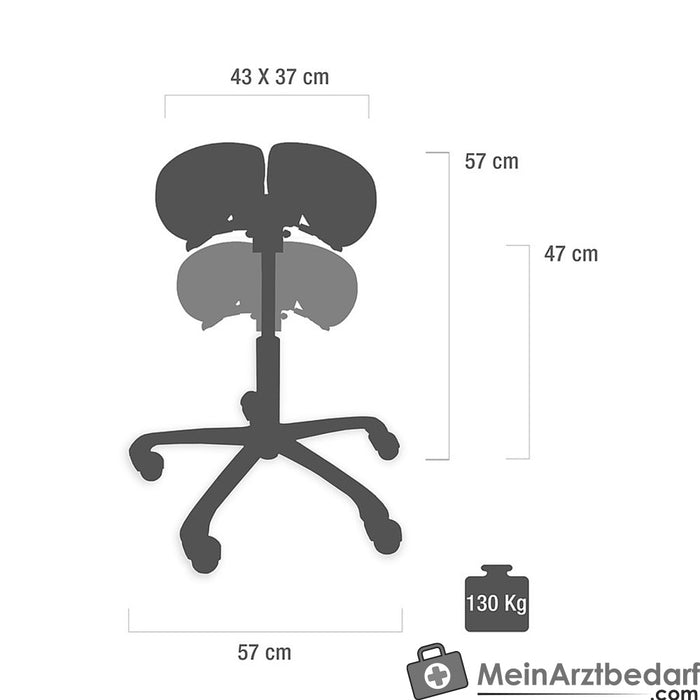 Teqler saddle stool with backrest