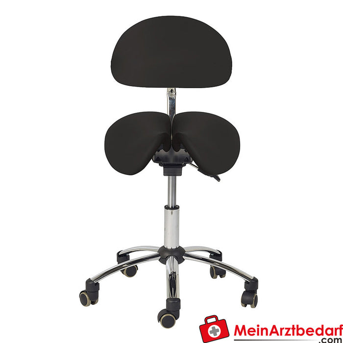 Teqler saddle stool with backrest