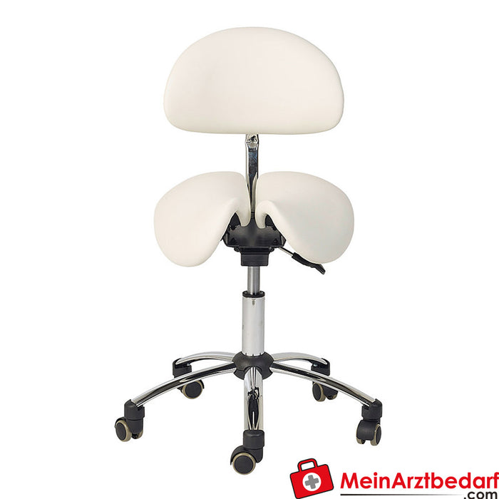 Teqler saddle stool with backrest