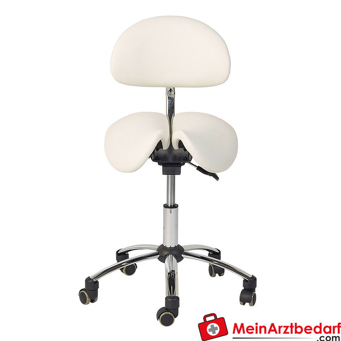 Teqler saddle stool with backrest