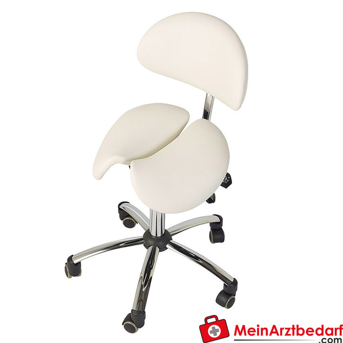 Teqler saddle stool with backrest