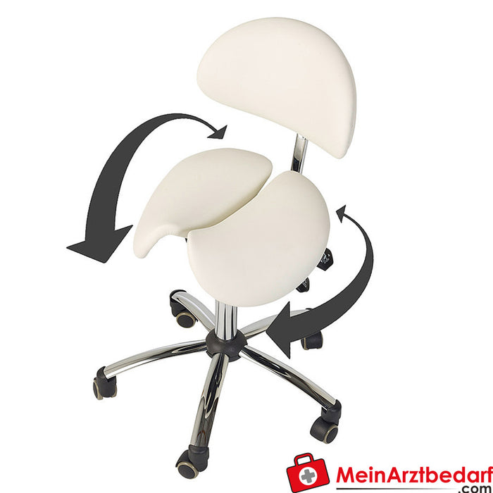 Teqler saddle stool with backrest