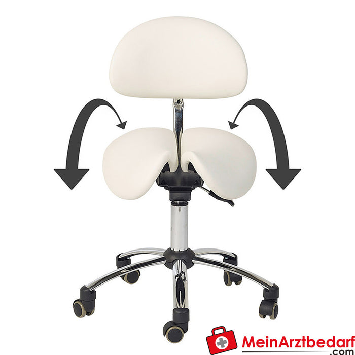 Teqler saddle stool with backrest