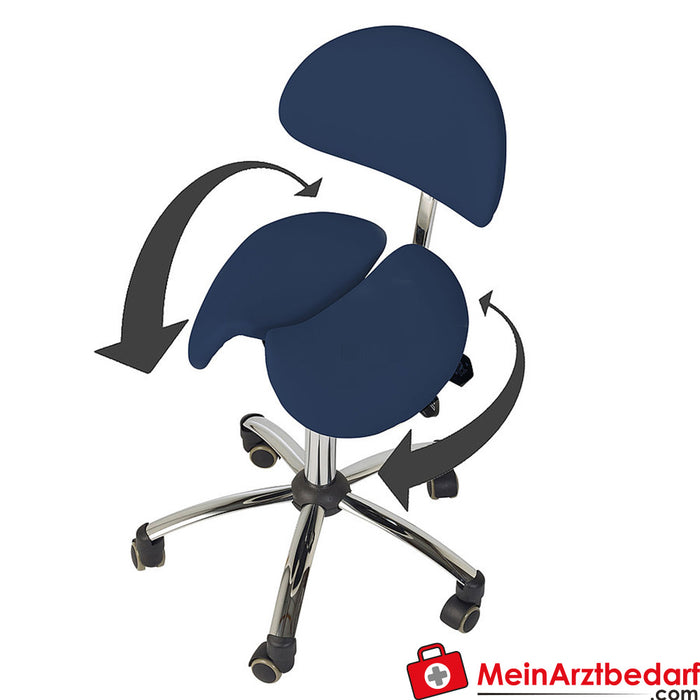 Teqler saddle stool with backrest