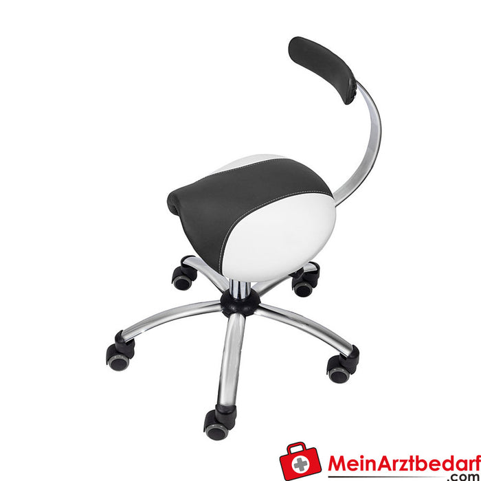 Teqler saddle stool with removable backrest