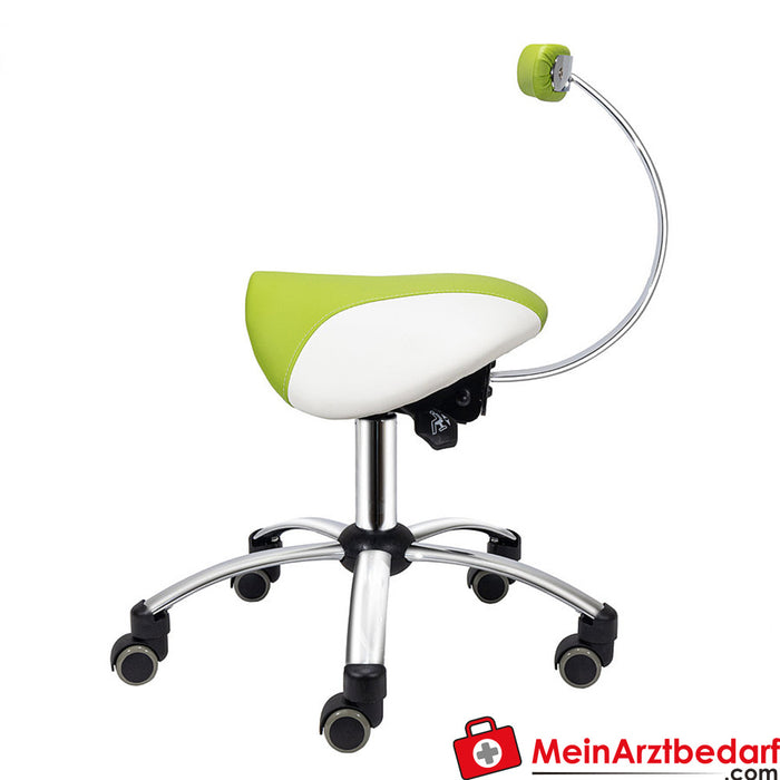 Teqler saddle stool with removable backrest