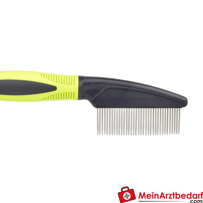 Teqler grooming comb with rotating teeth