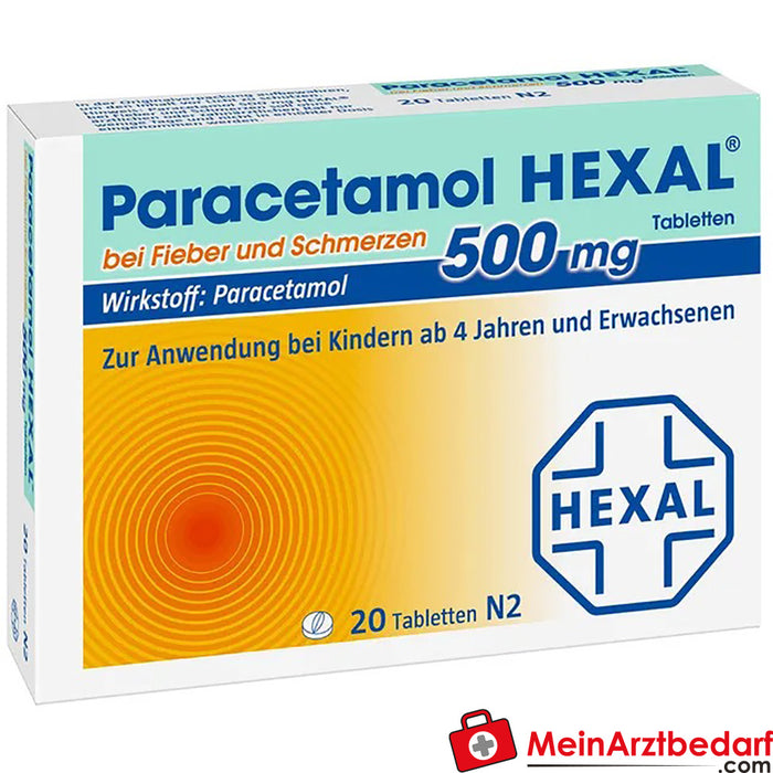 Paracetamol 500 mg HEXAL para a febre e as dores