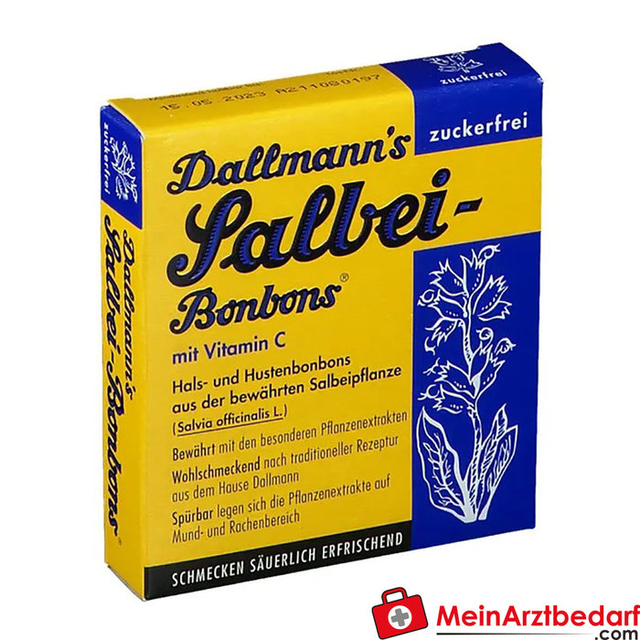 DALLMANNS® Adaçayı pastilleri şekersiz, 20 adet.
