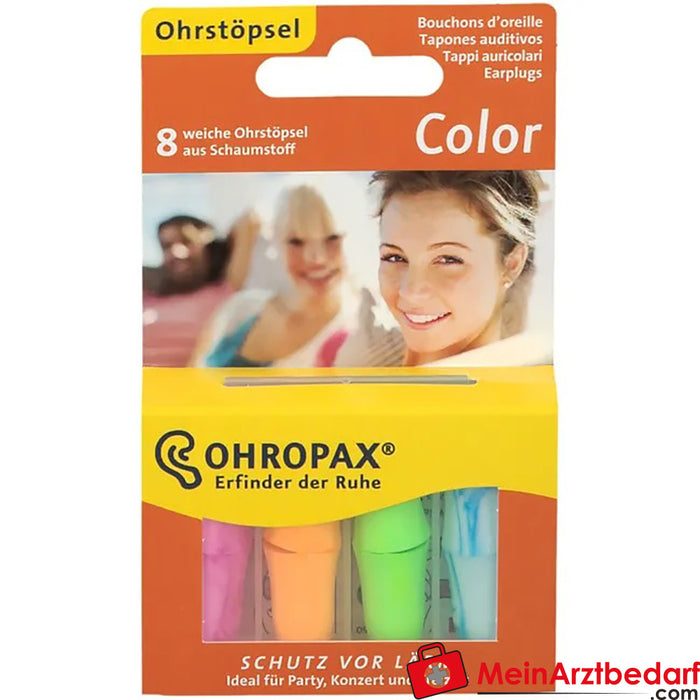 OHROPAX® Renkli kulak tıkaçları, 8 adet.