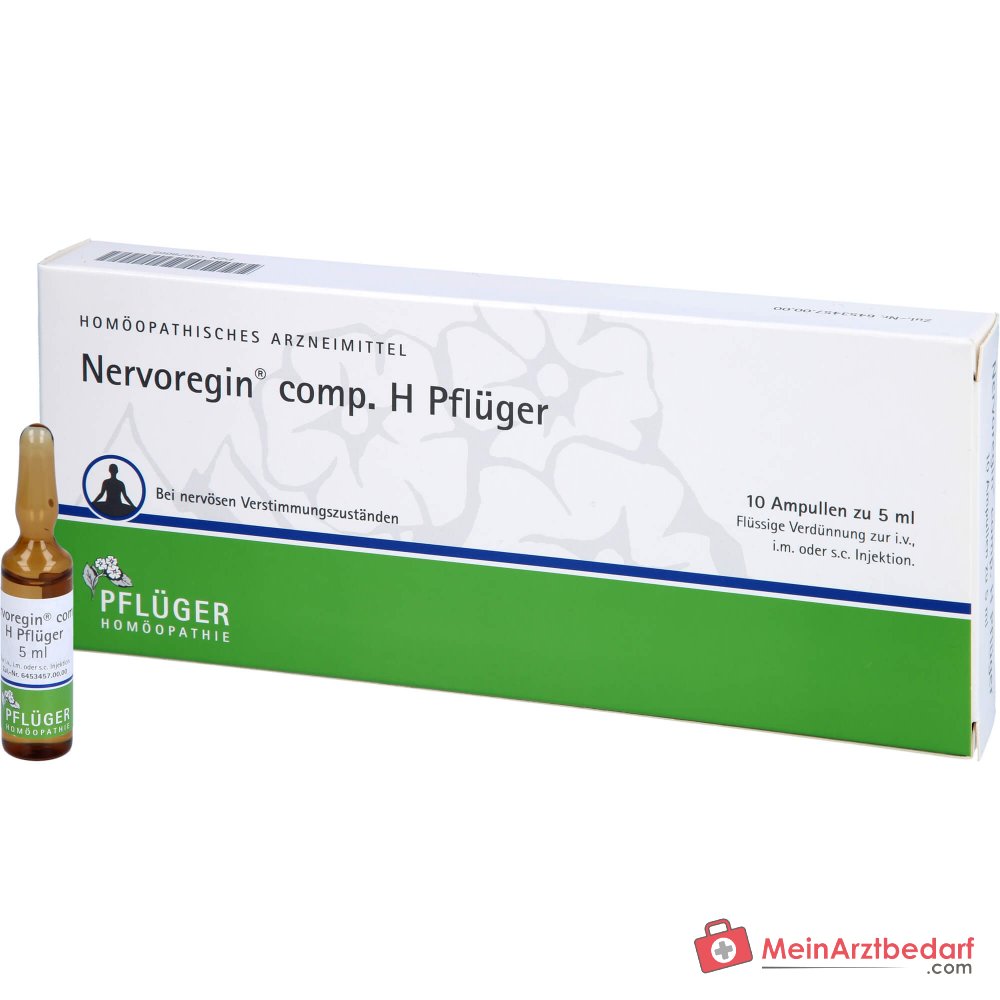 Pflüger Nervoregin comp. H Amanita muscaria / Asa foetida / Strychnos ignatii / Valeriana officinalis / Zincum isovalerianicum Ampoules, 10 unités.