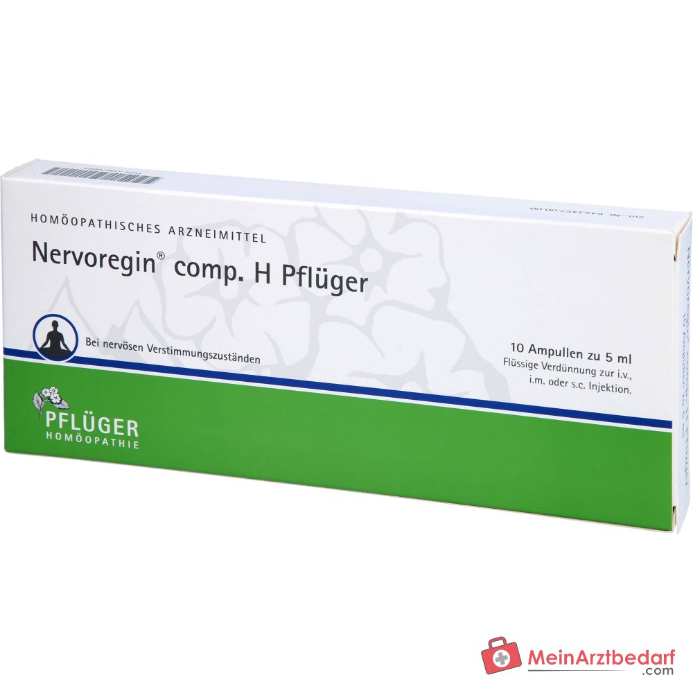 Pflüger Nervoregin comp. H Amanita muscaria / Asa foetida / Strychnos ignatii / Valeriana officinalis / Zincum isovalerianicum Ampoules, 10 unités.