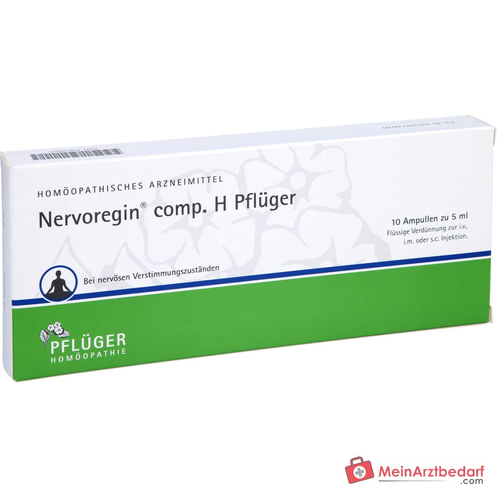 Pflüger Nervoregin comp. H Amanita muscaria / Asa foetida / Strychnos ignatii / Valeriana officinalis / Zincum isovalerianicum Ampoules, 10 unités.