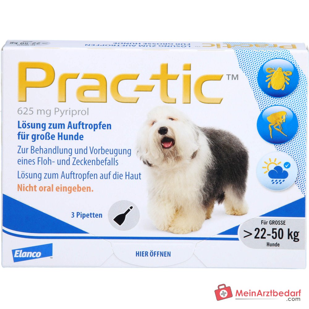 Pyriprol 625 mg pipetas spot-on para perros 22-50 kg 3 unidades