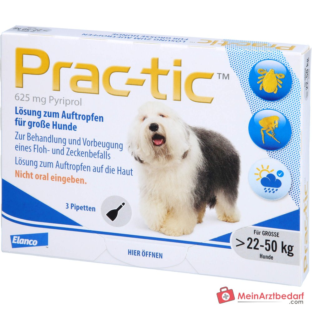 Pyriprol 625 mg pipetas spot-on para perros 22-50 kg 3 unidades
