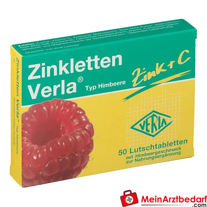 Pastillas de zinc Verla® Pastillas de frambuesa, 50 unid.