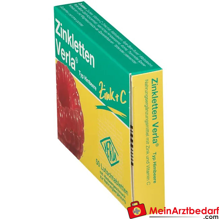 Çinko tabletler Verla® Ahududu pastilleri, 50 adet.