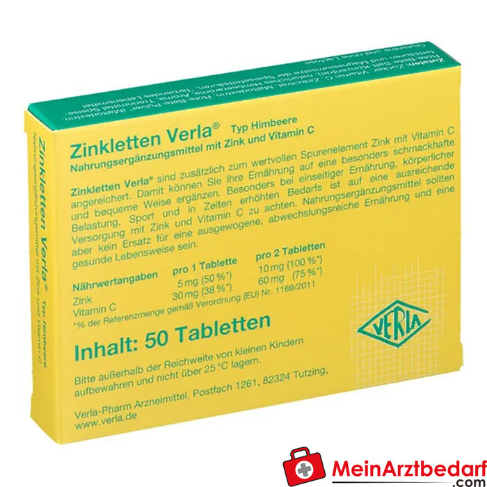 Zinkletten Verla® Himbeere Lutschtabletten, 50 St.