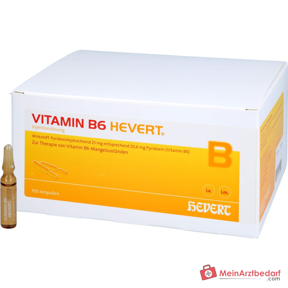 Hevert Vitamina B6 Piridossina soluzione iniettabile fiale, 100 pezzi