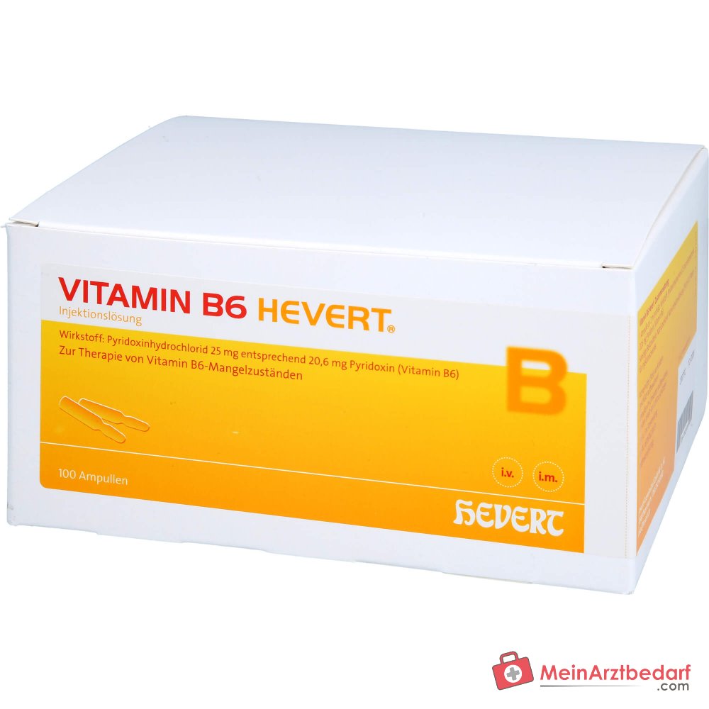 Hevert Vitamina B6 Piridossina soluzione iniettabile fiale, 100 pezzi