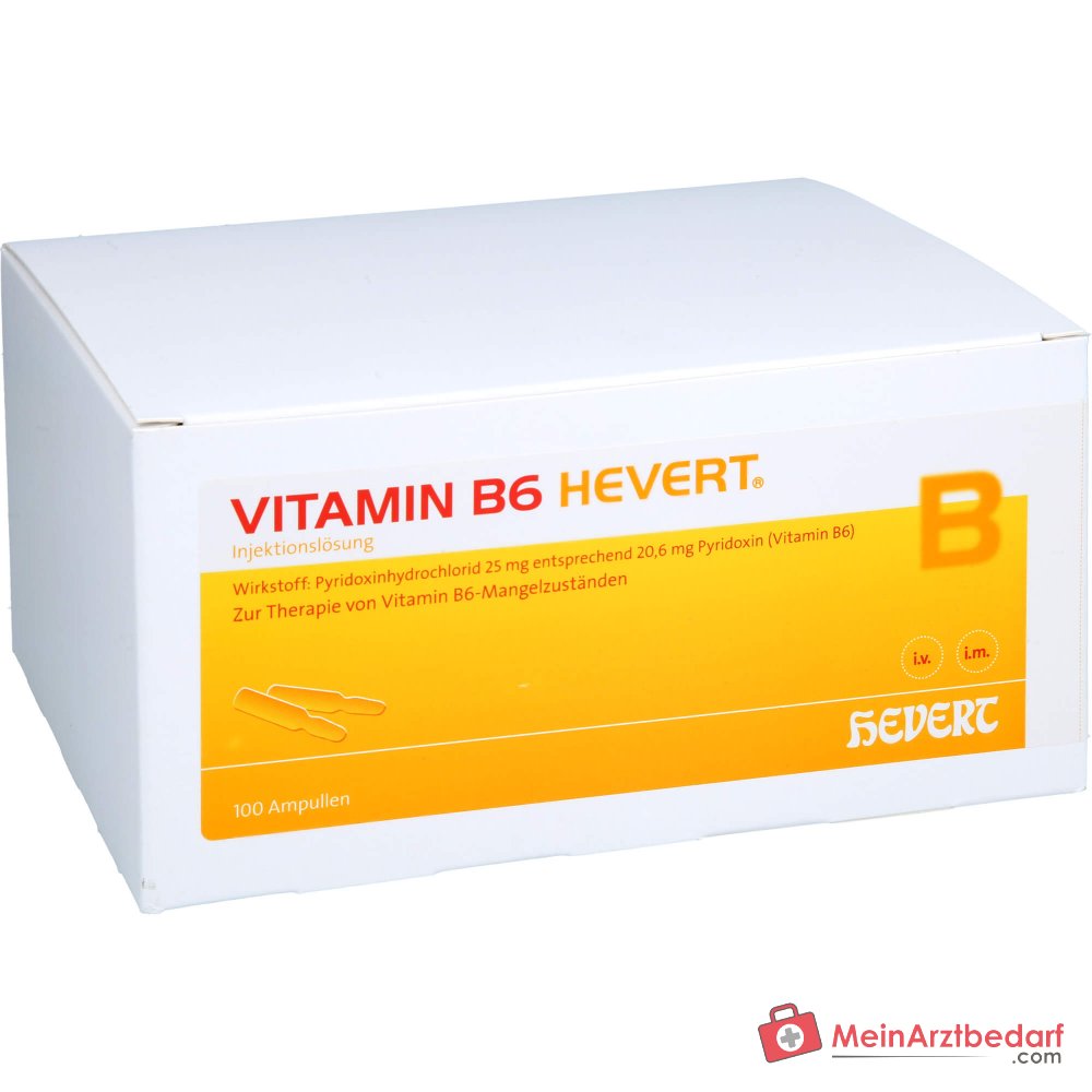 Hevert Vitamina B6 Piridossina soluzione iniettabile fiale, 100 pezzi