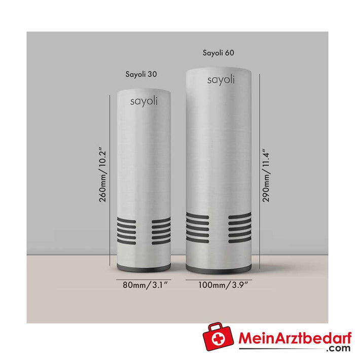 Esterilizador de ar portátil Sayoli 60 com lâmpada UVC para desinfeção do ar