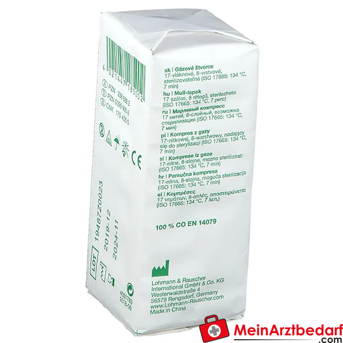 Gazin® gauze compress 5 cm x 5 cm non-sterile 8-ply, 100 pcs.