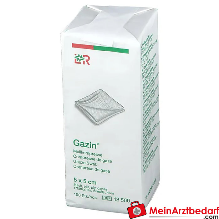 Gazin® compressa di garza 5 cm x 5 cm non sterile a 8 strati, 100 pz.