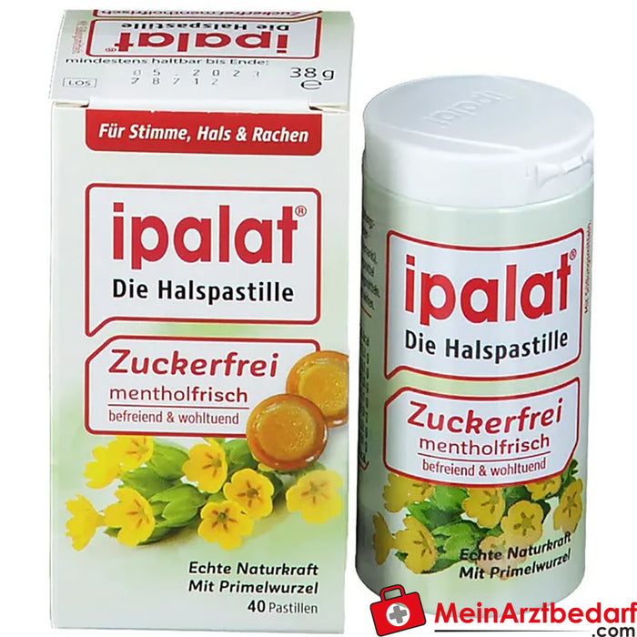 ipalat® Pastilles pour la gorge sans sucre, 40 pcs.