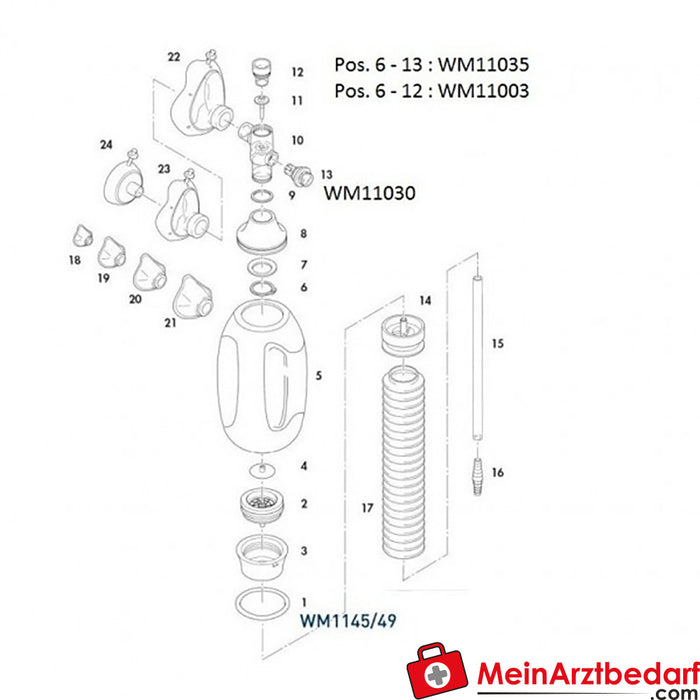 Rondella di tenuta Weinmann 30 / 35 x 0,5 mm per COMBIBAG | Articolo 6