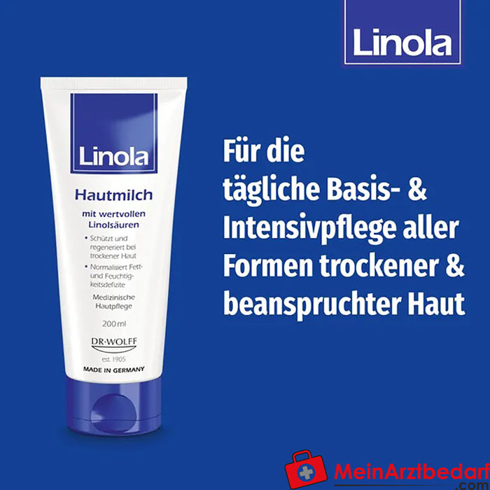 Linola Hautmilch - Körperlotion für sehr trockene Haut, 200ml