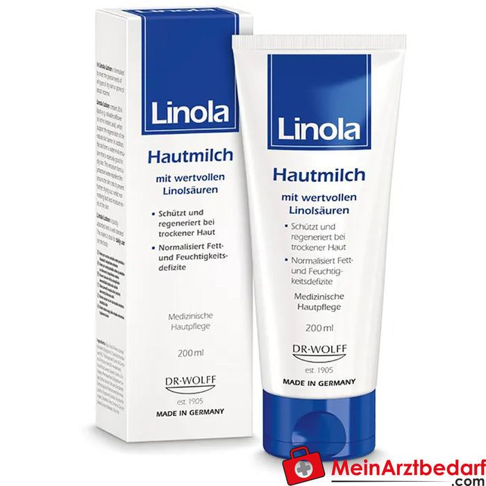 Linola Hautmilch - Lotion corporelle pour peau très sèche, 200ml