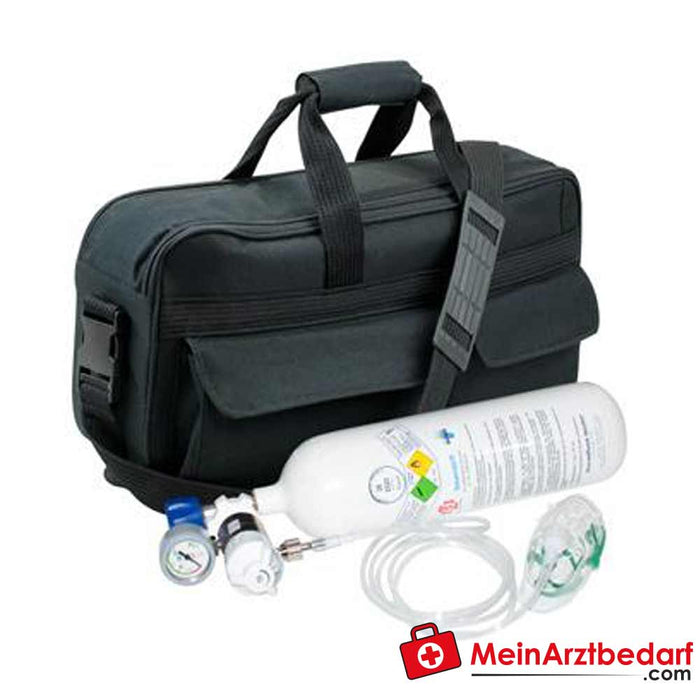 Black carrying case Aerotreat for portable O2 equipment medical oxygen