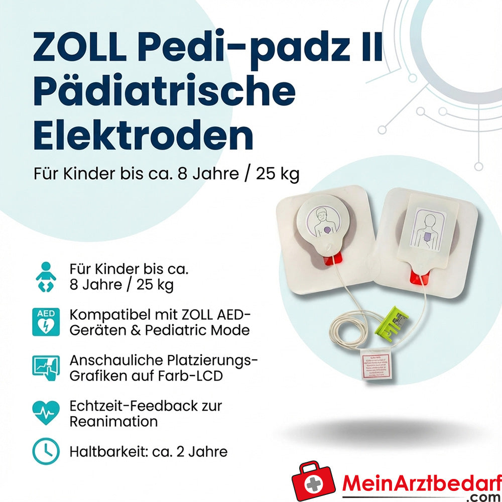 Électrodes pédiatriques Pedi-padz II de ZOLL pour enfants jusqu'à 25 kg