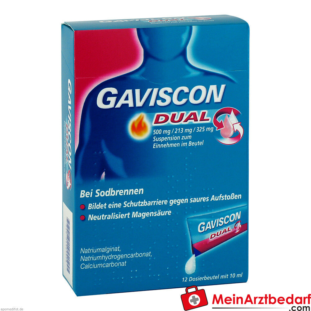 Gaviscon Dual 500mg/213mg/325mg im Beutel.