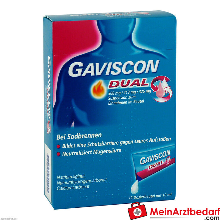 Gaviscon Dual 500mg/213mg/325mg bir poşet içinde